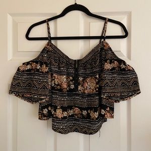 Patterned off the shoulder tank top